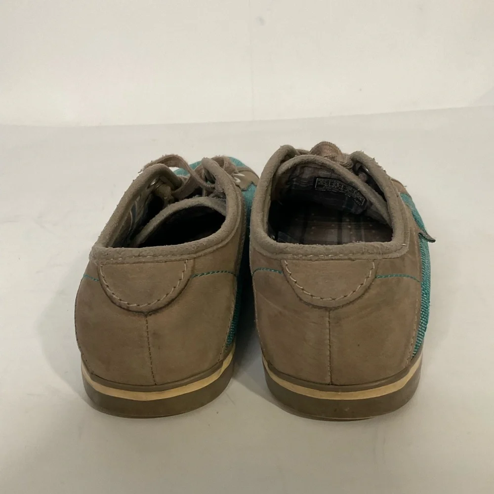 KEEN Arcata Teal & Brown Canvas Lace-Up Sneakers